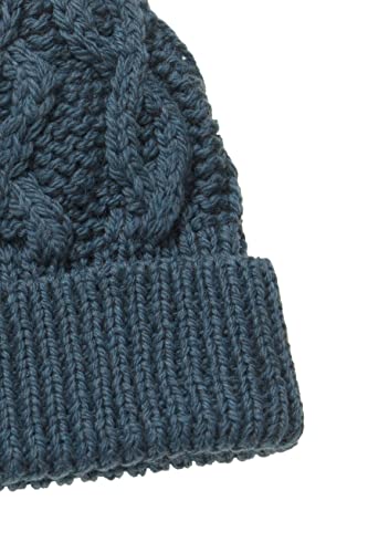 Aran Crafts Women's Irish Cable Knitted Wool Heart Pattern Hat (X4943-TEAL) - Pickett's Lane