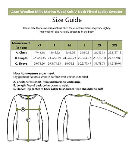 Aran Woollen Mills Irish Sweater for Women Made in Ireland 100% Merino Wool Cable Knit Pullover with V-Neck (Natural, Medium) - Pickett's Lane